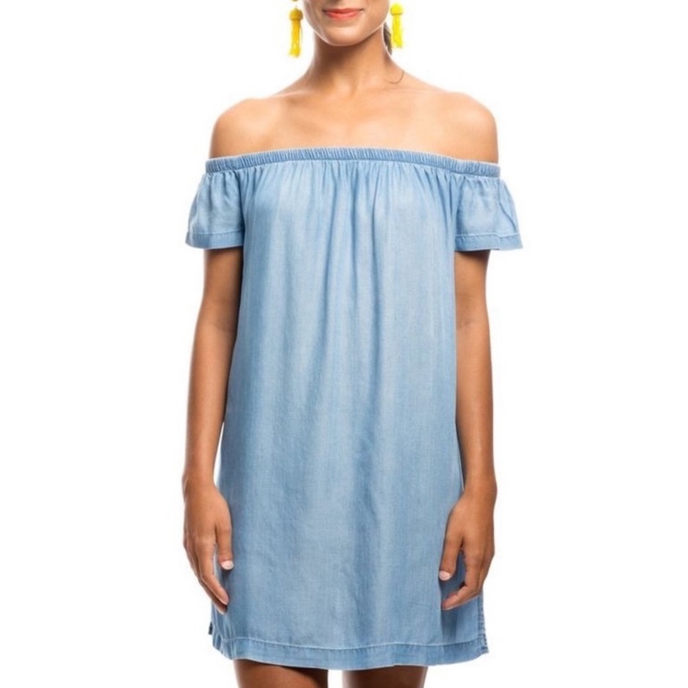 Cloth & Stone | Chambray Off Shoulders Dress
